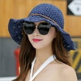 thumbnail image 5 of CoCopeaunt Beach Hat Sun Hat UV Protection Summer Fisherman's Hat big Brim Hand-Crochet Lady's Straw Hat Foldable, 5 of 6