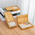 thumbnail image 1 of pitrice Palette en Bois Boîte Fournitures d'Art Palette de Rouges à Lèvres Vide pour Enfants Étudiants 24 Compartiments Couvercle Rabattable, 1 of 9
