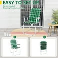 thumbnail image 5 of Ktaxon 2Pcs Patio Folding Web Lawn Chair Set, Outdoor Beach Chair, Portable Seating for Camping Picnic Party Commercial, Dark Green, 5 of 9