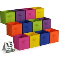 Sorbus 13 Inch Collapsible Fabric Storage Cubes, 12 Foldable Baskets for Organizing for Closet, Shelves, Clothes, Toys, Books, Bright Multi Color