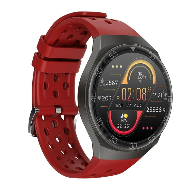 MT68 Reloj de pulsera inteligente Oxígeno en sangre Frecuencia cardíaca Monitoreo del sueño 24 modos Eccomum Rojo