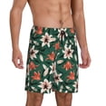 thumbnail image 2 of Wukai Lilies Flowers Men’s Short Pajama Pants With Pockets Soft Sleep Pj Shorts for Men-Large, 2 of 6