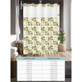 thumbnail image 6 of No Hook Cloth Fabric Shower Curtain with Snap in Liner, Lemon Flowers Waterproof Shower Curtains Set with See Through Top Window, Country Floral Summer Lemon Fruit Bath Curtains Shower 36"x78", 6 of 6