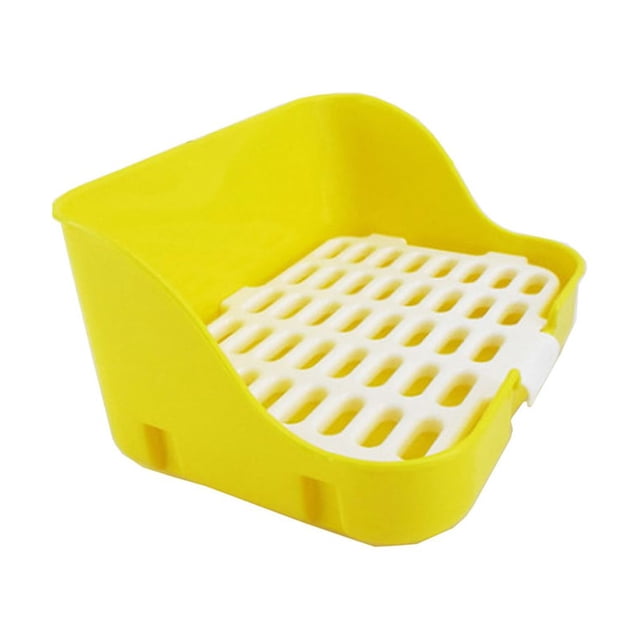Greeniant Bandeja de arena para animales pequeños Conejo Conejillo de indias Cama de esquina Pellets Limpieza interior Poop Pot Entrenamiento Type2 NO2