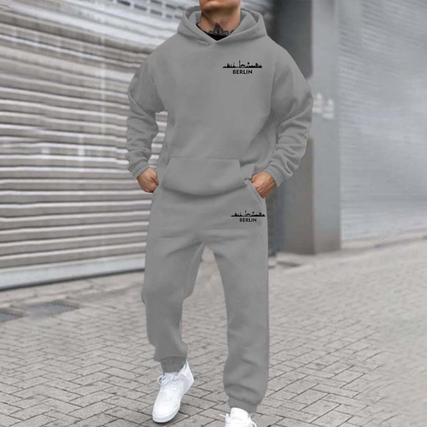 WILLBEST Sudaderas para Hombre, Conjunto De Sudadera con Capucha Deportiva De Manga Larga con Estampado De Letras Informal A La Moda De Otoño e Invierno para Hombre y Mujer XGrande