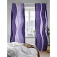 thumbnail image 3 of Sheer Curtains 96 inches Long, Abstract Purple Gradient Waves Beach Lines Light Filtering Sheer Window Curtains Rod Pocket Voile Drapes for Bedroom Living Room, 52"W x 96"L 2 Panels, 3 of 7