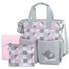 Baby Essentials Changing Station Included Tote Diaper Bag, Grey Pink