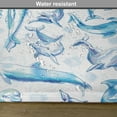 thumbnail image 6 of Ambesonne Ocean Life Place Mats Set of 4, Sketch of Dolphins, Standard Size, Turquoise White, 6 of 6