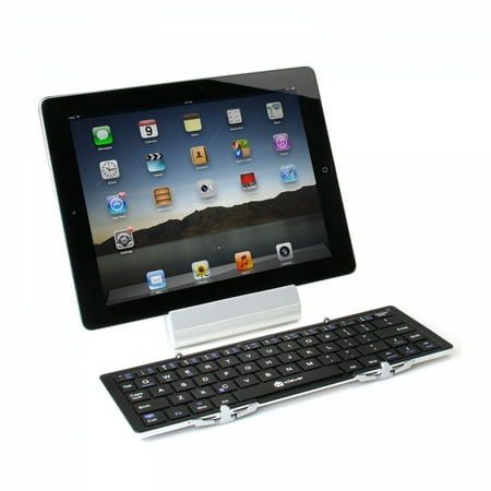 iClever Portable Folding Keyboard, Bluetooth Wireless Tablet Keyboard with Carry Pouch for iOS Android Windows Tablets,