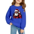 thumbnail image 4 of PMVFHDE Chandail à Capuchon et Chandails en Molleton pour Filles Imprimé Manches Longues Col Rond avec Poche Chandail Confortable Doux Décontracté pour Enfants Saison des Fêtes Bleu, 6-12 Mois, 4 of 4