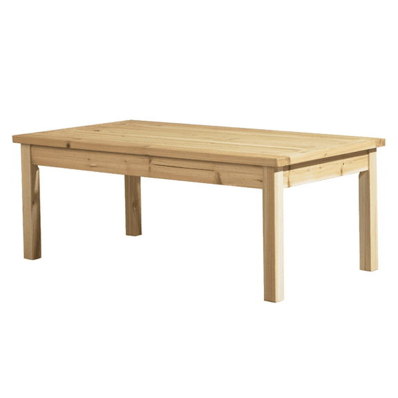 Farmhouse Style Outdoor Coffee Table (Natural Cedar Wood) - Slatted Top, Weather-Resistant for Patio/Deck/Garden/Indoor Use