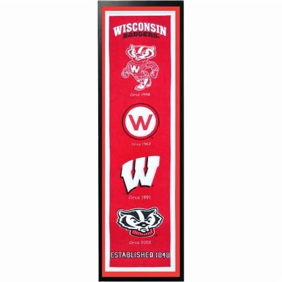Encore Select 109-63 University of Wisconsin Logo History Felt Banner - 14 x 37 in.