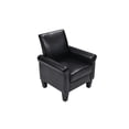 thumbnail image 4 of Accent Chairs, Comfy Sofa Chair, Armchair for Reading, Living Room, Bedroom, Office,Waiting Room, PU leather, Black 65016, 4 of 7