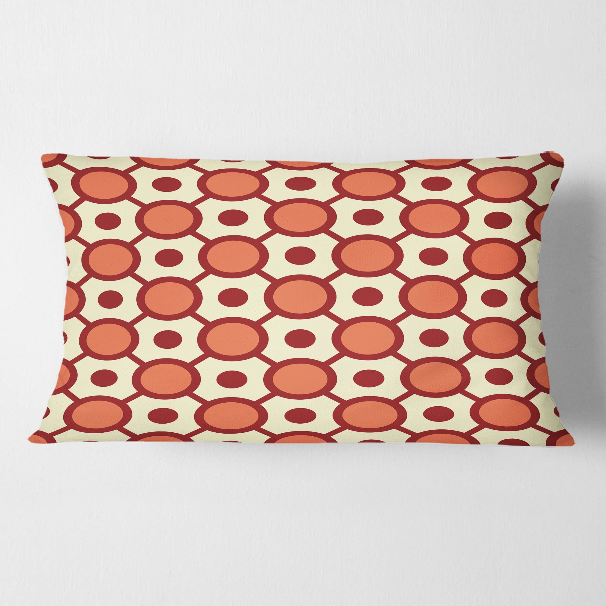 Designart Abstract Retro Geometrical Design IX' Mid-Century Modern Throw Pillow - 12x20