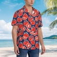 thumbnail image 3 of Susaid Hand Drawn Tomatoes Print Hawaiian Shirts for Men Women,Hawaiian Summer Short-Sleeve Casual Relaxed-Fit Button-Down,Medium, 3 of 7