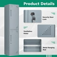 thumbnail image 3 of MIIIKO Office Storage Lockers for Employees, 71" Slim Metal Storage Cabinet with 2 Door for School, Gym, Dormitory, Changing Room, 3 of 7