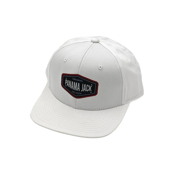 Panama Jack Classic EST. 1974 Baseball Cap, Adjustable Snap Back Closure, Packable, Lightweight, 3" Brim White