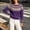 Purple, variant on QSAWXQZ Women's Crewneck Sweater Long Sleeve Color Block Fair Isle Jacquard Pullover Casual Knit Top S