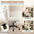 thumbnail image 3 of Yaheetech Fabric Rolling Armless Home Office Chair with Extra Wide Seat, Beige, 3 of 7