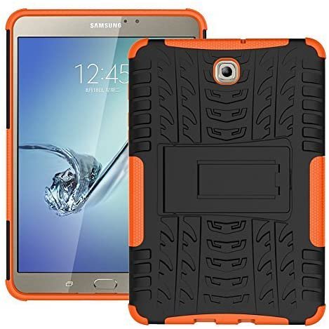 DWay Tablet Case Tab S2 8.0 T710 Hybrid Armor Design with Stand Feature Detachable Dual Layer Protective Shell Hard Back Case Cover for Samsung Galaxy Tab S2 8.0inches SM-T710 / T715 (Orange)
