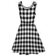 thumbnail image 5 of 2024 4XL 3XL Size Big Clothing Custom Summer Dress Skate Elegant Woman Dresses Casual Checks Gingham Dress Plaid White And Black, 5 of 7