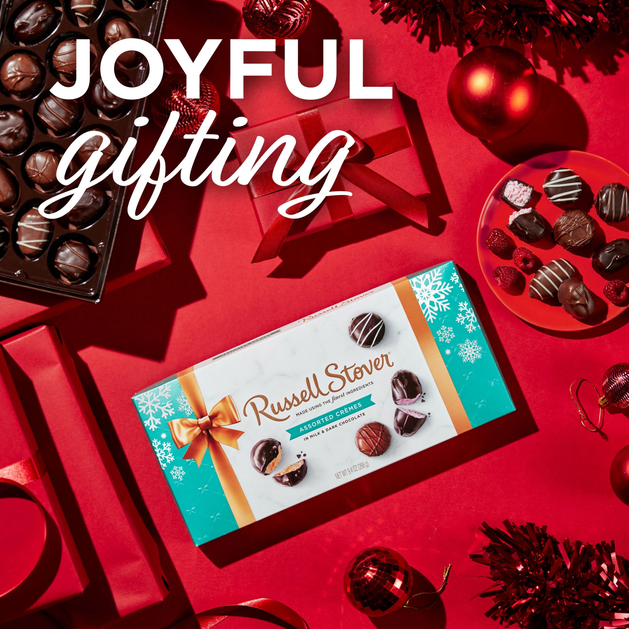 (2 pack) RUSSELL STOVER Christmas Assorted Crèmes in Milk & Dark Chocolate Gift Box, 9.4 oz. (17 Pieces)