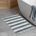 thumbnail image 3 of Microfibre Striped Bath Mat With Fringe Gray 20X32, 3 of 4