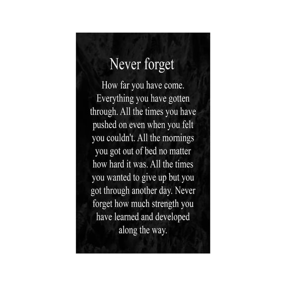 Never Forget How Far You Have Come Poster, Inspirational Wall Art for Office Decor, Motivational Print for Home Office Classroom Studio