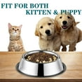 thumbnail image 7 of TETOU 3Pcs 7oz Stainless Steel Non-Skid Pet Bowl, 6.1" Whisker Fatigue Relief Small Cat Wet Food Bowl, Pet Feeding Bowl for Kitten Puppy Small Dog(with non-slip base), 7 of 7
