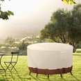 thumbnail image 6 of Round Patio Furniture Covers, 100% Waterproof Outdoor Table Chair Set Covers, Anti-Fading Cover for Outdoor Furniture Set, UV Resistant (Beige&brown, 84"DIAx28"H), 6 of 6