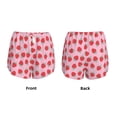 thumbnail image 3 of Balery Hand Drawn Strawberry Pantalones cortos deportivos para mujer con forro y dos bolsillos, elásticos, para entrenamiento, gimnasio, yoga-Large, 3 of 7