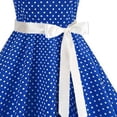 thumbnail image 3 of Bnwani Audrey Hepburn Style Dresses,Women Dresses,Vintage,Halter,Printed,Polka Dot,Blue,XL, 3 of 4