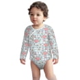 thumbnail image 2 of Xecao Cute Rabbit And Heart Print Baby unisex-baby Cotton Long-sleeve Bodysuits-6 Months, 2 of 6