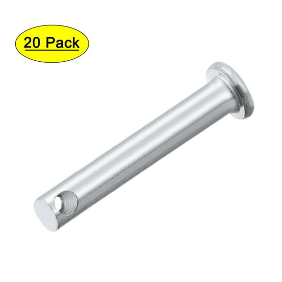 Single Hole Clevis Pins -5mm x 35mm Flat Head Zinc-Plating Solid Steel Link Hinge Pin 20Pcs
