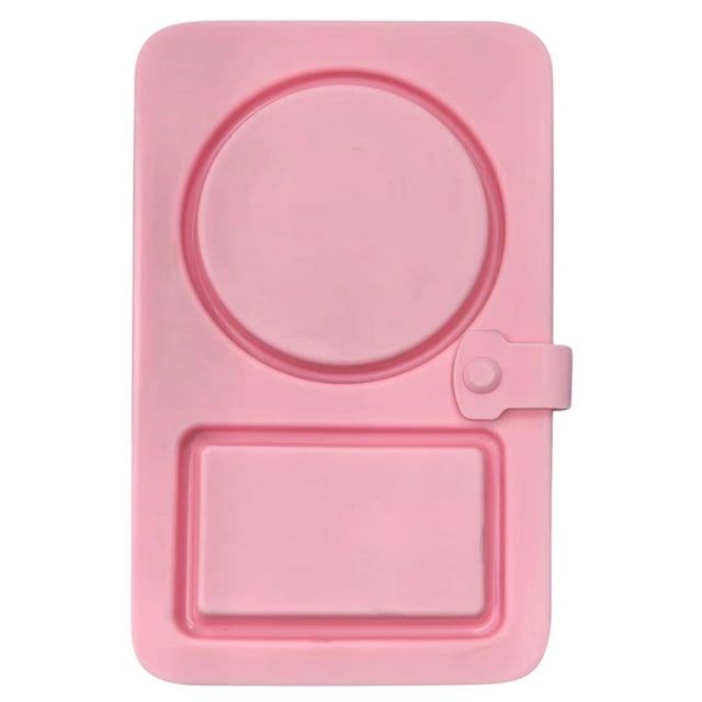 Contenant à Collation Réutilisable en Silicone à Double Compartiment avec Couvercle, Boîte Bento Pliable pour Sauces, Condiments et Collations, Étanche et Compatible Lave-Vaisselle pour les Voyages, l'École et le Bureau