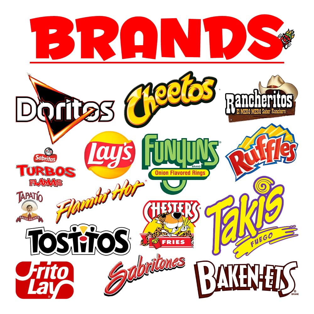 Chili Treats Spicy Flamin' Hot Fiery Chili Mystery Box of Chips Bundle Care Package Sampler Assortment Filled with 25 Bags of the Best Spicy Chips