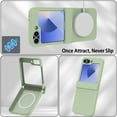 thumbnail image 3 of ELEHOLD Case for Samsung Galaxy Z Flip 6, Military Shockproof Rugged Magnetic Case with Hinge Protection,Lightgreen, 3 of 7