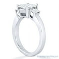 thumbnail image 3 of Square Brilliant Cut Charles & Colvard Moissanite 3-Stone Engagement Ring in 14k White Gold, 3 of 5