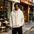 thumbnail image 5 of Domuza Fleece Hooded Sweatshirt for Men Casual Long Sleeve Hoodies Pullover Fashion Drawstring Hoodie with Kanga Pocket Earthy Yellow 3XL, 5 of 7