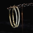 thumbnail image 2 of Golden Hip Hop Fashion Rhinestone Crystal 70 mm Big Hoop Earrings Party wear Jewelry for Women, 2 of 11