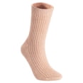 thumbnail image 2 of Lian LifeStyle Gorgeous Big Girls Women's 3 Pair Wool Crew Socks Size 6-9 FS03, Color Beige,Black,Red, 2 of 4
