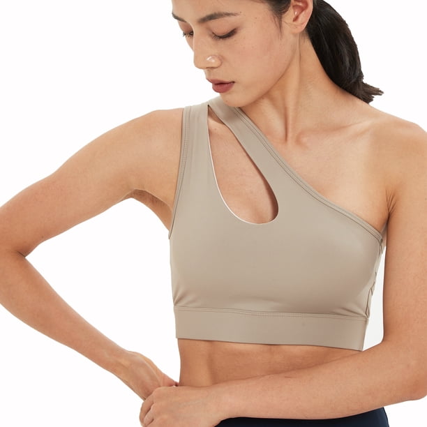 Sujetador deportivo de malla con hombros descubiertos para fitness, running, yoga, ropa interior, chaleco a prueba de golpes para mujer