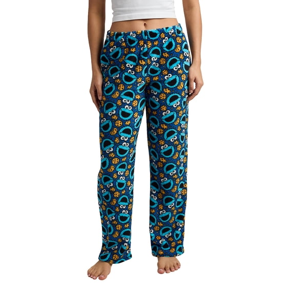 Sesame Street Cookie Monster All-Over Print Women's Sleep Pajama Pants -Small