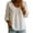 White, variant on KIHOUT Women's Ruffled Peter Pan Collar 3/4 Balloon Sleeve Casual Blouse, Loose Fit Linen-Look Top for Everyday Brunch and Vacation Wear