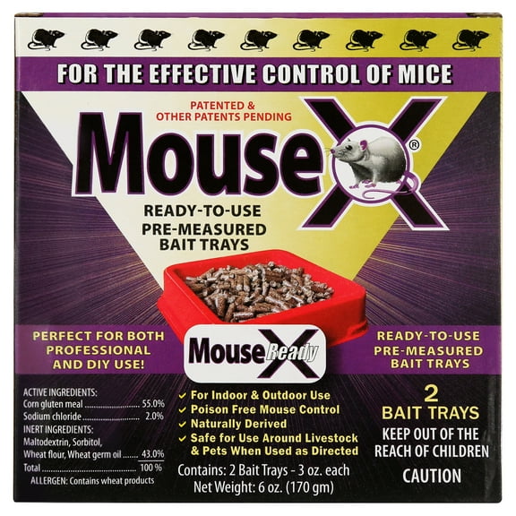 MouseX® Ready-to-Use Mouse Killer Bait Trays, 2 Count