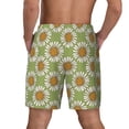 thumbnail image 2 of Lsque Mens Swim Trunks Daisies Flowers Pattern - Bathing Suit Compression Liner - Beach Swim Shorts Swimwear - (S-3XL) - Stretch Quick Dry -XX-Large, 2 of 9
