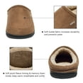 thumbnail image 4 of Men's Warm Soft Slippers Memory Foam Suede Clogs Plush Shearling Lining Slip on House Shoes Indoor Outdoor Brown, Size 9-10, 4 of 6