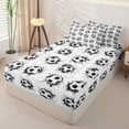 thumbnail image 2 of Castle Fairy Soccer Print Zipper Full Size Comforter Sets with Fitted Sheet and 2 Pillowcases, Graffiti Splash Zipper Bedding Set, Black White,4pcs,Black Reversible, 2 of 6