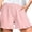 Pink, variant on CHGBMOK Womens Linen Striped Shorts Ruffle Casual Athletic Shorts Comfy Short Pants with Pockets Summer Beach Vacation Outfits