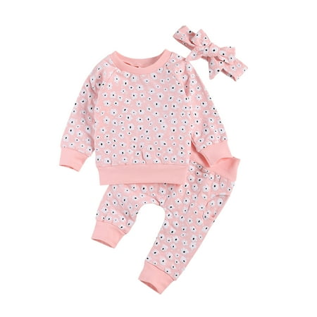 

One Opening Infant Baby Girl Boy Clothes Sunflowers Print Sweatshirt Top Pant